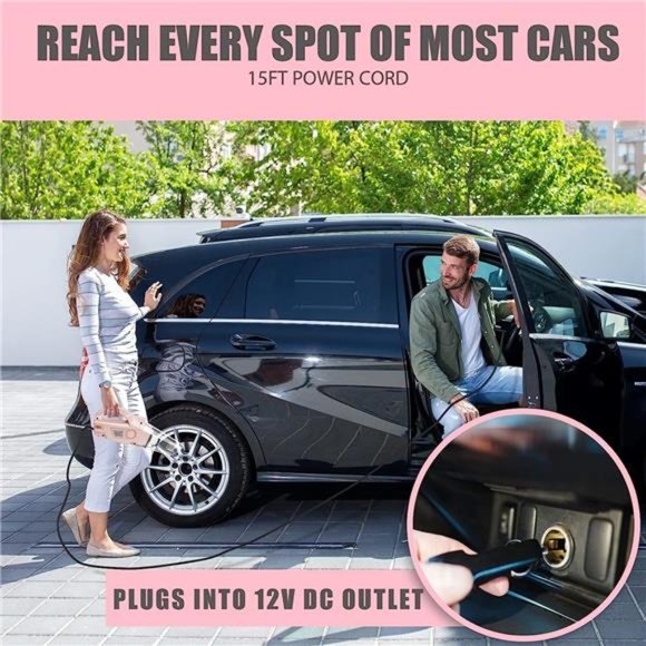 4-in-1 Car Vacuum Cleaner High Power, Tire Inflator Portable Car Vacuum - Picture 4 of 5